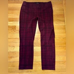 Liverpool Jeans Company Skinny Maroon Plaid Trousers